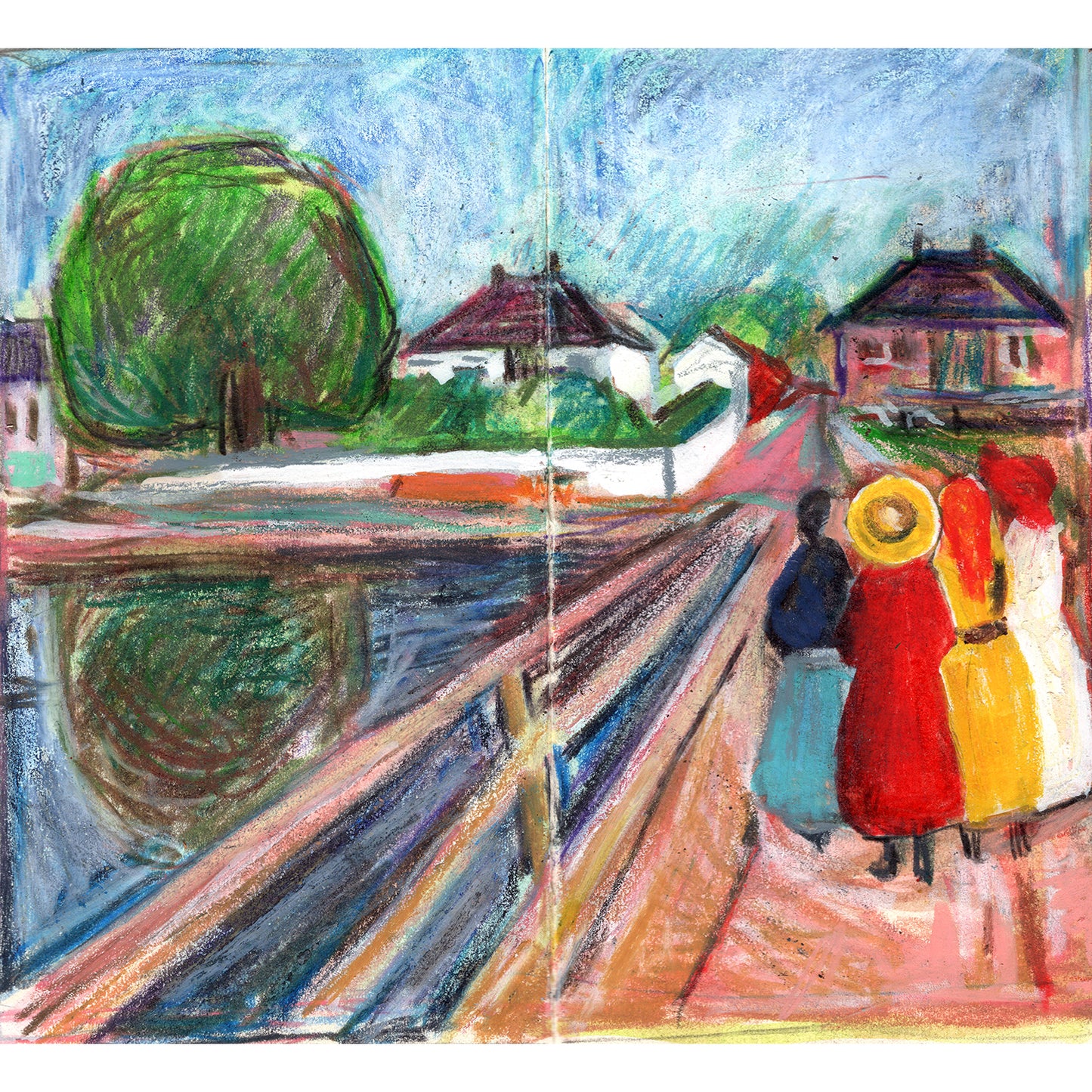 'Girls on the Bridge' 1899, Edvard Munch