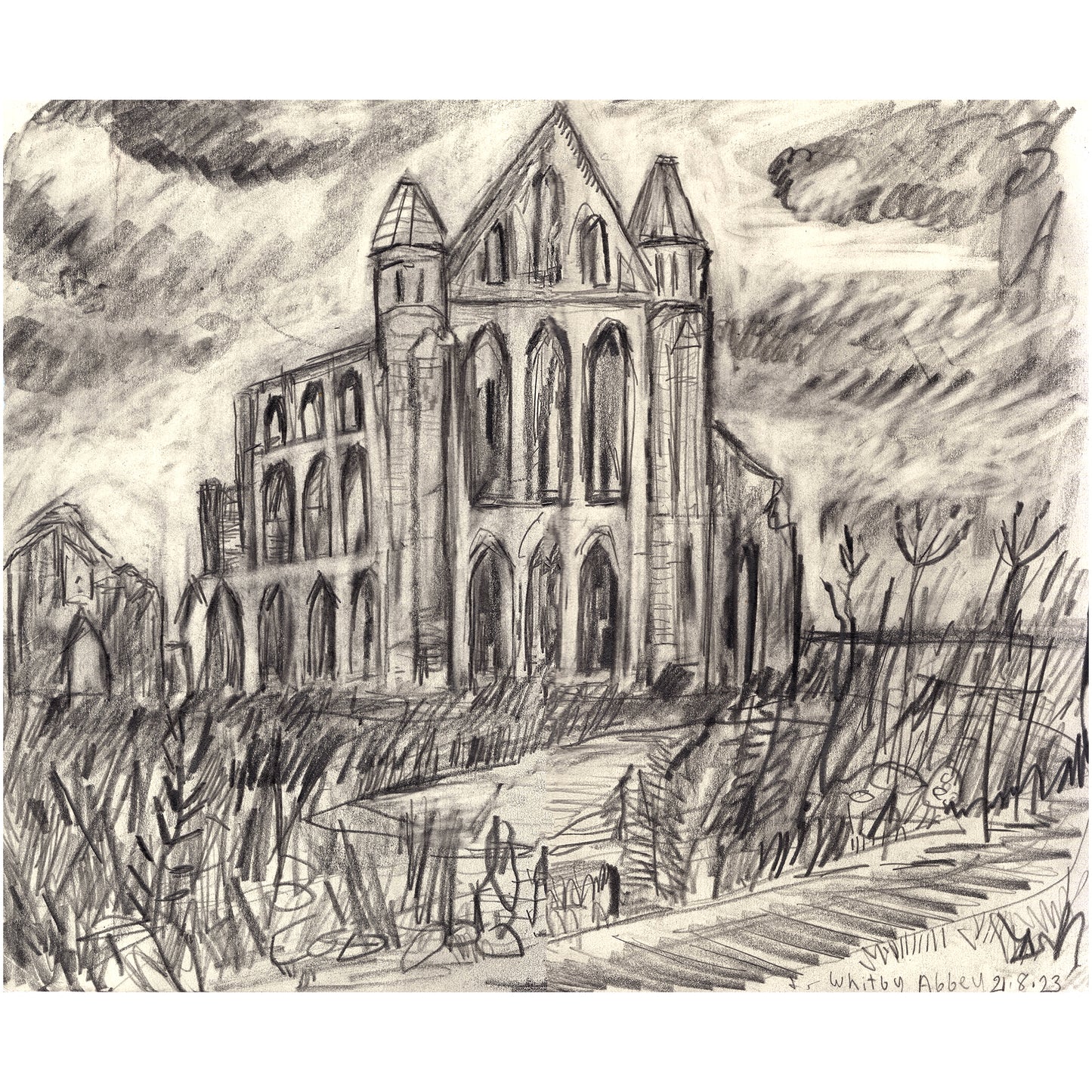 Whitby Abbey pencil