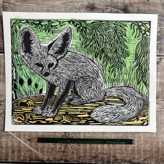 Fennec fox - green&yellow