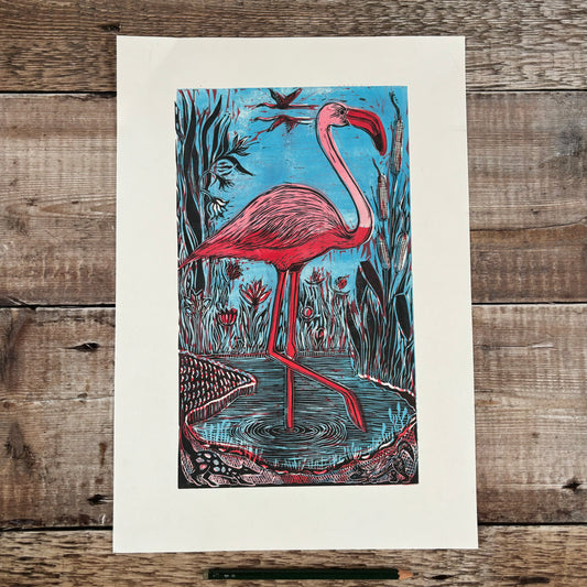 Flamingo - pink and blue