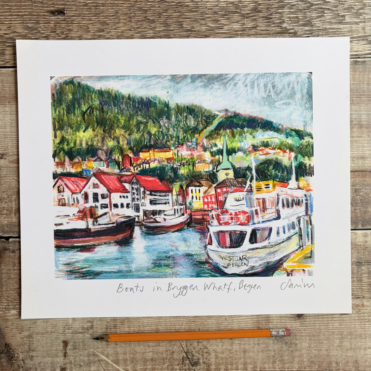 Boats in Bruggen Wharf, Bergen