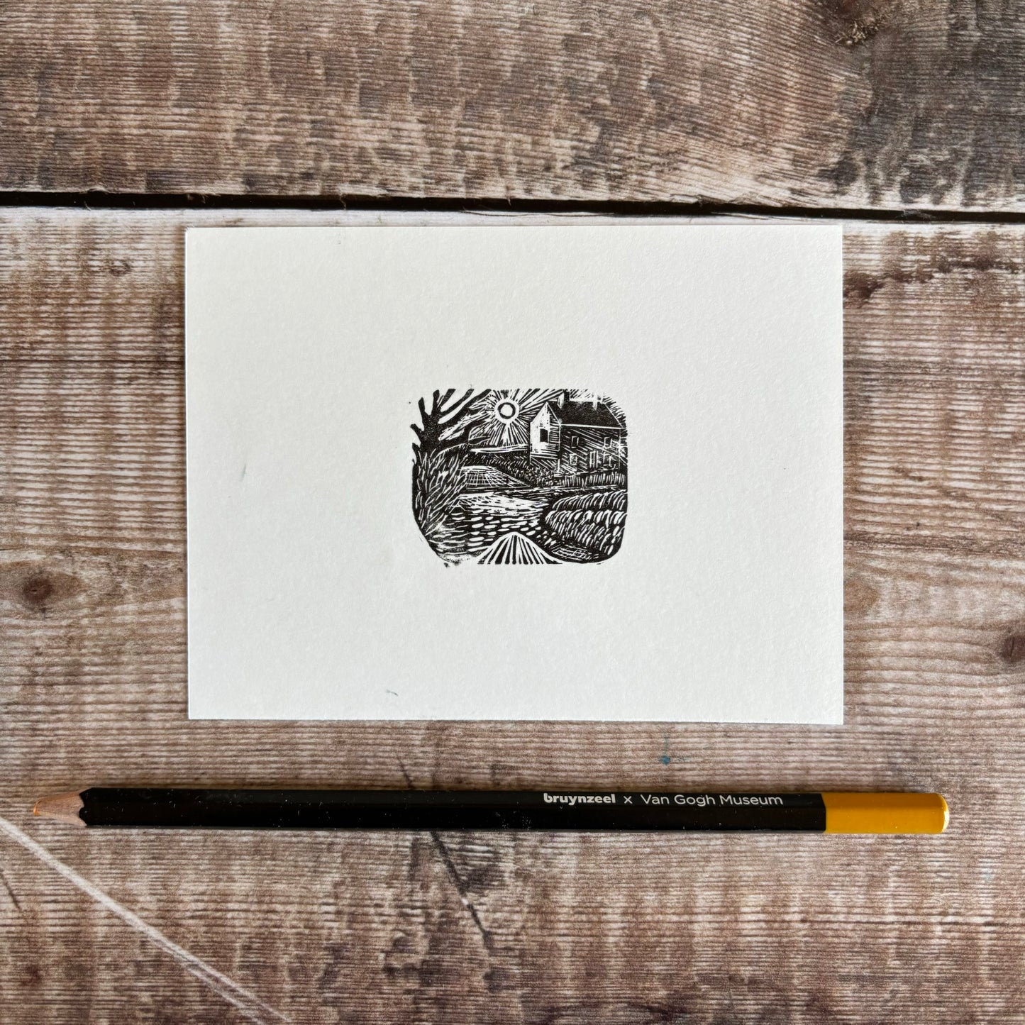 Tiny house - wood engraving
