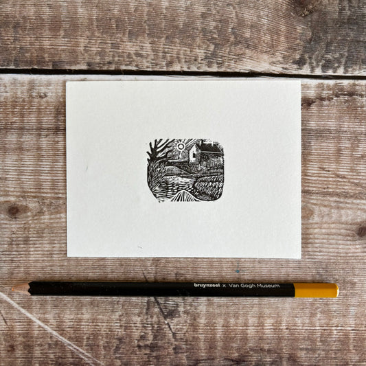 Tiny house - wood engraving