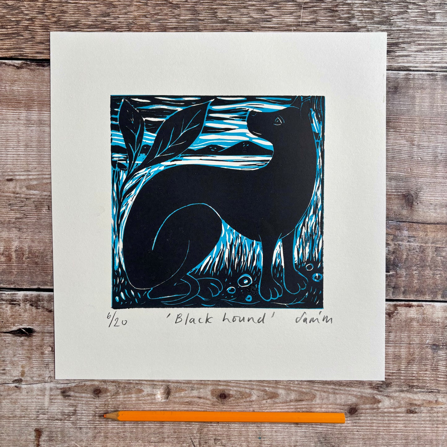 Blue Hound  - editioned print 1/2 price