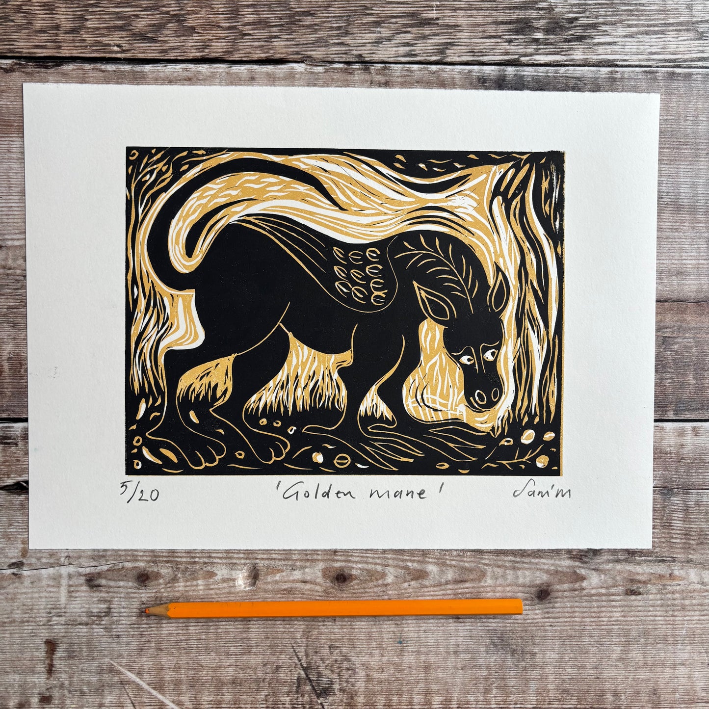 Golden Mane - editioned print 1/2 price