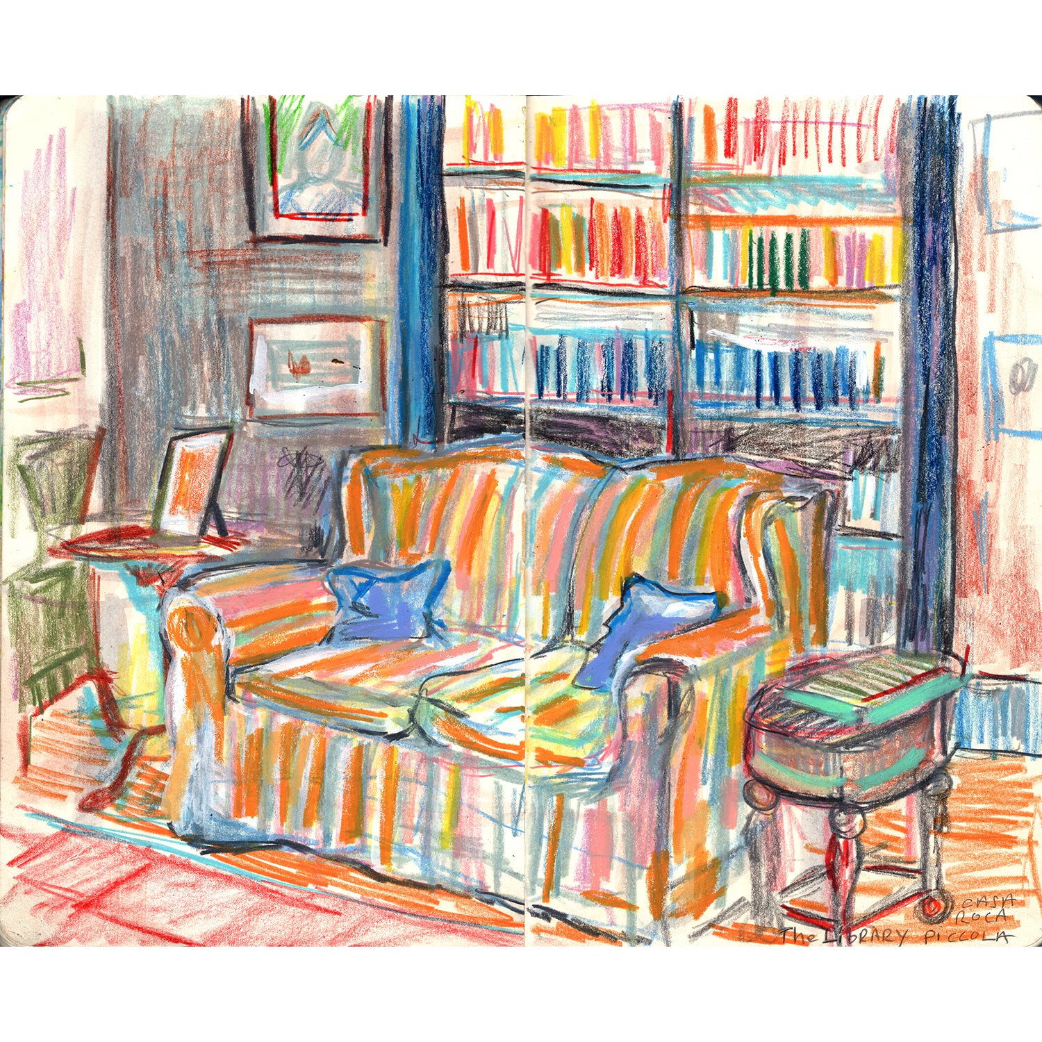 Casa Rocca Piccola, Valletta - The Library – Sam Marshall Art